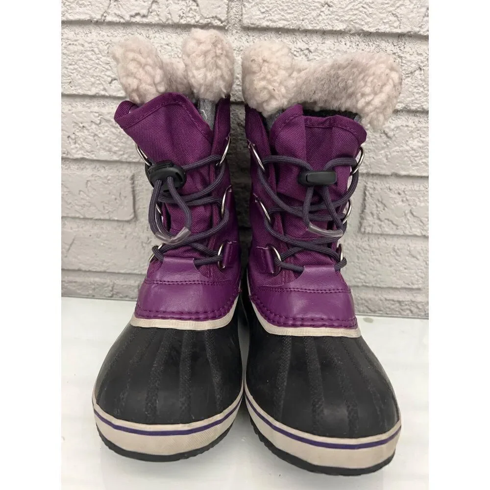 Sorel Yoot Pac Girls Boots Snow Winter Nylon Waterproof Size 3